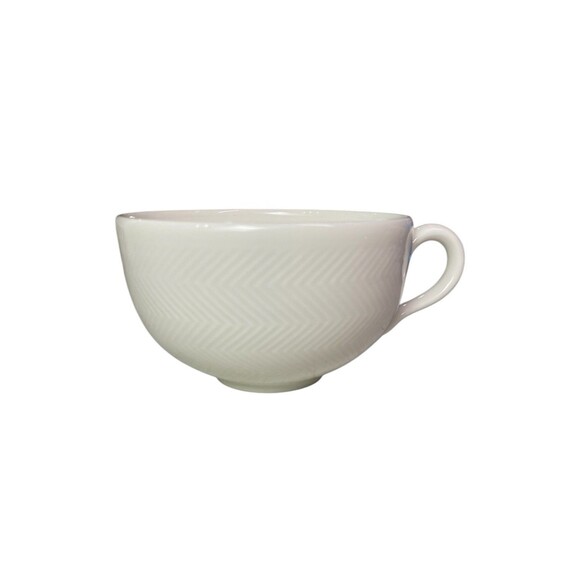 Villeroy & Boch Look White Replacement Flat Cup Porcelain Herringbone Design - Picture 2 of 10